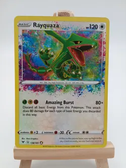 Rayquaza 138/185 - Vivid Voltage - Amazing Rare LP Pokemon Card, 2020 - Image 1