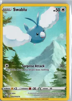 Swablu GG27/GG70 Crown Zenith Galarian Gallery Pokemon Card NM - Image 1