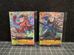 One Piece Legacy of the Master Card Lot with Sealed Luffy and Zoro Promo's - Image 2