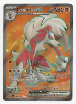 Lycanroc EX HP260 2023 Ultra Rare Collectible Pokemon Card No. 241/193 - Image 1