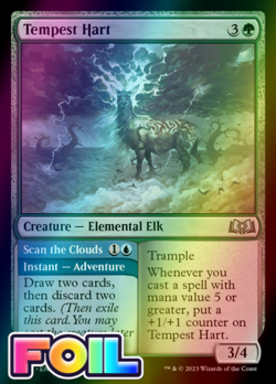 x1 Tempest Hart // Scan the Clouds WOE MTG 238 FOIL UNCOMMON M/NM 1x - Image 1
