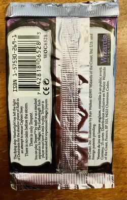 Magic The Gathering Tempest The Rath Cycle Booster Pack Factory Sealed 742818065283 - Image 2