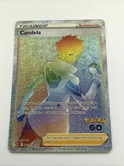 Pokemon Candela Secret Rare 083/078 GO Full Art Holo Trainer Supporter - Image 1