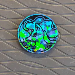 Alolan Ninetales Blue Cracked Ice Holo Pokemon TCG Coin - Image 1