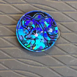 Alolan Ninetales Blue Cracked Ice Holo Pokemon TCG Coin - Image 2