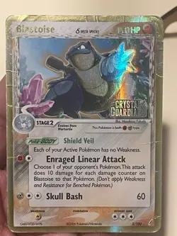 Pokemon Blastoise EX Crystal Guardians 2/100 Delta Species Holo Rare Card - Image 3