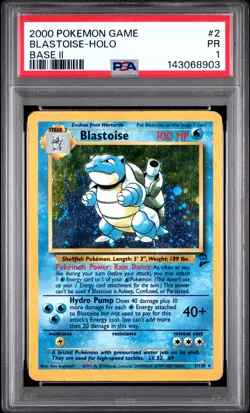 2000 POKEMON BASE SET 2 #2 BLASTOISE-HOLO PSA 1 - Image 1