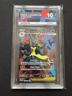 ACE 10 Mega Lucario EX 160/132 Mega Evolutions Pokemon Card - Image 1