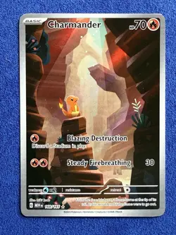 Pokemon Charmander 168/165 Scarlet & Violet 151 Illustration Rare Holo 2023 - Image 2