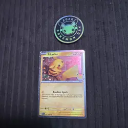 Pikachu Pokemon Day (Cosmo Holo) 051/162 w/ Coin - NM/LP - Image 1