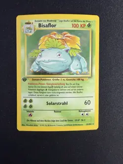 Pokemon Venusaur 15/102 1st Edition Holo German Bisaflor Base Set WOTC - Image 1