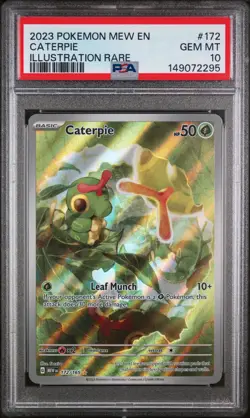 2023 POKEMON MEW EN-151 ILLUSTRATION RARE #172 CATERPIE PSA 10 - Image 1