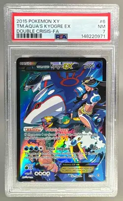 2015 Pokemon XY Double Crisis 6 Team Aqua's Kyogre EX PSA 7 148220971 - Image 1