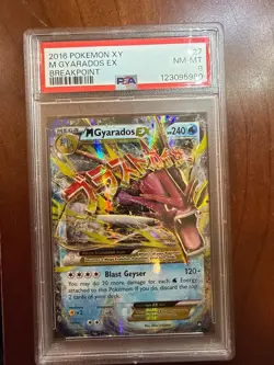 M Gyarados Ex 115/122 2016 POKEMON XY BREAKPOINT Mega FULL ART PSA 8 - Image 1