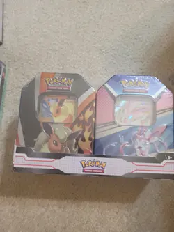 Pokemon TCG V Heroes 2-Pack Bundle Flareon V Sylveon V Tin NEW SEALED Boosters - Image 1