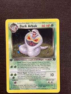 2000 Pokemon Team Rocket Dark Arbok 1st Edition Holo 2/82 Free Shipping - Image 1