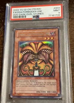 Yu-Gi-Oh Dark Duel Stories Exodia The Forbidden One DDS-003 PSA 9 Mint Rare Card - Image 1