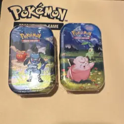 Pokemon TCG TWO (2) Ascended Heroes Mini Tins 1-Riolu 1- Clefairy SEALED - Image 1