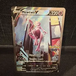 2022 Mewtwo V SWSH: Pokemon GO Ultra Rare 072/078 - Lightly Played (See Photo) - Image 1