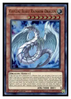 Yugioh Crystal Beast Rainbow Dragon #GFP2-EN001 Ultra Rare LP - Image 1