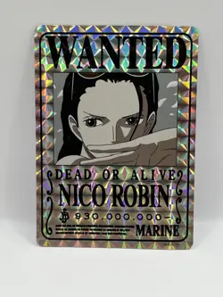 One Piece NICO ROBIN Holographic Sticker Card Wanted Dead or Alive 💥 - Image 1