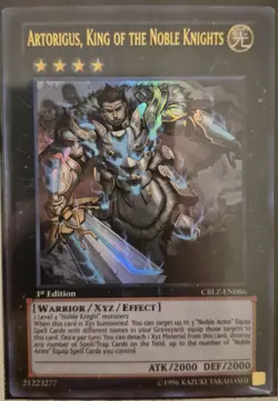 YuGiOh Artorigus, King of the Noble Knights Ultra Rare 1st Edition CBLZ-EN086 - Image 1