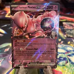 Pokemon TCG Destined Rivals Team Rocket's Mewtwo EX SVP 216 Promo Card NM - Image 1