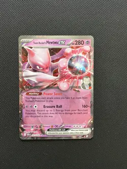 Pokemon TCG Destined Rivals Team Rockets Mewtwo EX Card 81/182 - Image 1