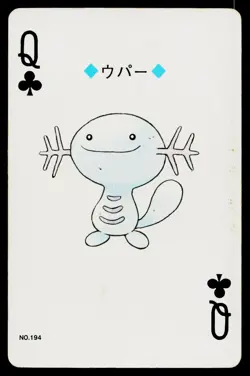 Wooper Queen of Clubs Pokemon Gold Deck Playing Cards Heavily Played - Image 1