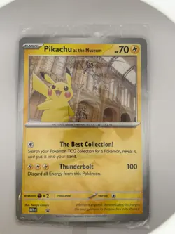 Pikachu At The Museum, Pokemon Natural History Museum Jumbo Promo Pokemon Card - Image 1