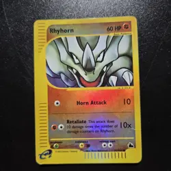 Pokemon Card - Rhyhorn 91/144 Reverse Holo Skyridge E-Series WOTC - Image 1