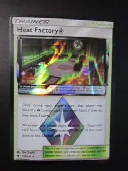 HEAT FACTORY TRAINER HOLO POKEMON CARD 178/214 LOST THUNDER NEVER PLAYED NM- - Image 1