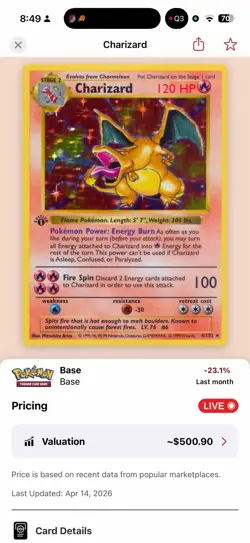 Pokemon TCG Charizard Evolutions Metal Holo Rare 11/108 150 HP Dragon Card - Image 3