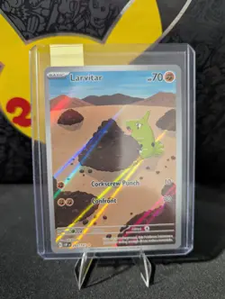 Pokemon SV03 Obsidian Flames Larvitar Holo Card 203/197 IR - Image 1