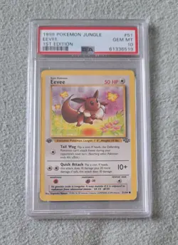 Eevee 1st Edition Jungle 51/64 PSA 10 Gem Mint Pokemon Card 1999 Vintage - Image 1