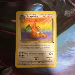Pokemon TCG Dragonite Fossil Card 19/62 Unlimited Rare Dam/HP - Image 1