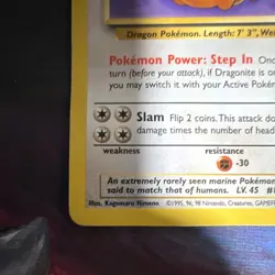 Pokemon TCG Dragonite Fossil Card 19/62 Unlimited Rare Dam/HP - Image 2