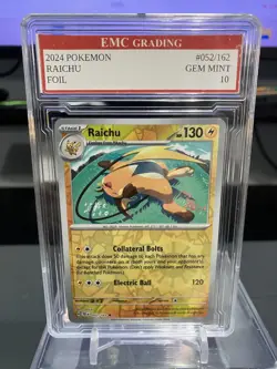 RAICHU 2024 FOIL #052/162 Pokemon Card GRADED 10 TCG CCG - Image 1