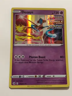 Pokemon Card Fusion Strike Holographic Deoxys 120/264 Near Mint - Image 1