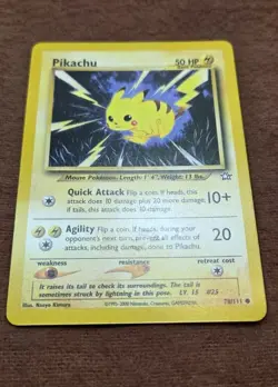 Vintage Rare Pokemon Card Pikachu Common Neo Genesis 070/111 (9-10 Gem Raw) - Image 2