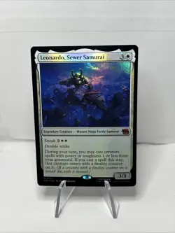 Leonardo, Sewer Samurai -Teenage Mutant Ninja Turtles Foil NM M 0017 MTG - Image 1