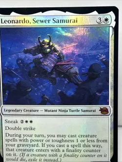 Leonardo, Sewer Samurai -Teenage Mutant Ninja Turtles Foil NM M 0017 MTG - Image 4