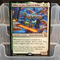 Magic: The Gathering Mikey & Leo, Chaos & Order Green White Legendary Rare - Image 1