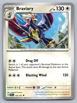 Pokemon TCG Surging Sparks Braviary #153 - Image 1