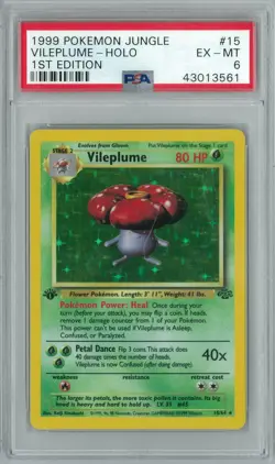 Pokemon Jungle 1st Edition Vileplume 15/64 PSA 6 - Image 1