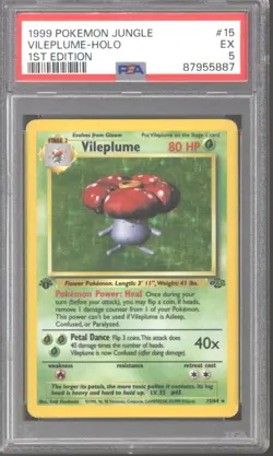 Pokemon Jungle 1st Edition Vileplume 15/64 PSA 5 - Image 1