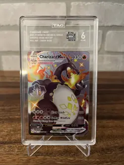 Pokemon TCG Full Art Shiny Charizard VMAX Tag graded 6 - Image 1