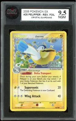 2006 Pokemon EX Crystal Guardians #26 Pelipper Reverse Holo KSA 9.5 NGM - Image 1