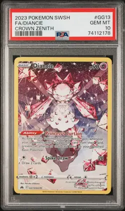 Pokemon TCG Diancie PSA 10 Crown Zenith: Galarian Gallery GG13/GG70 Holo - Image 1