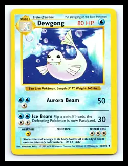💥 DEWGONG Shadowless Base Set 1999 Pokemon TCG Non Holo # 25/102 - Image 1